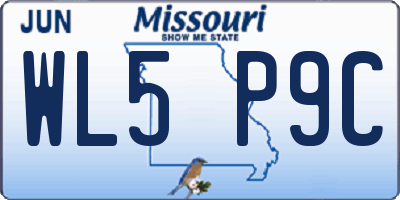 MO license plate WL5P9C