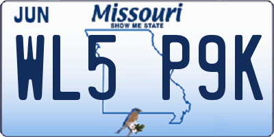 MO license plate WL5P9K
