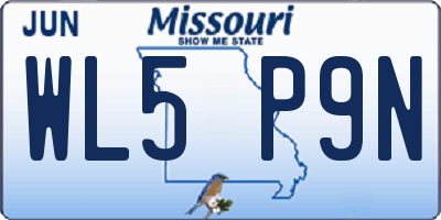 MO license plate WL5P9N