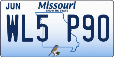 MO license plate WL5P9O