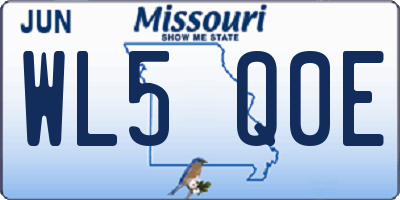 MO license plate WL5Q0E