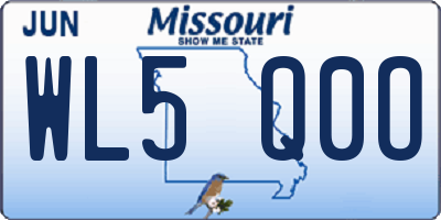 MO license plate WL5Q0O