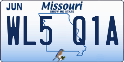 MO license plate WL5Q1A