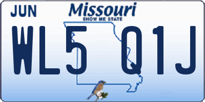 MO license plate WL5Q1J