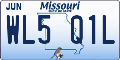 MO license plate WL5Q1L