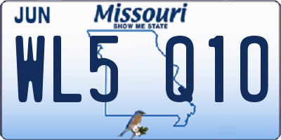 MO license plate WL5Q1O