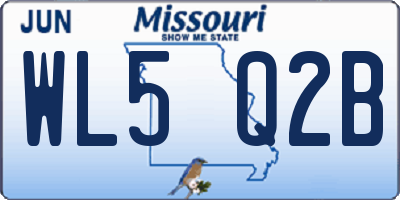 MO license plate WL5Q2B