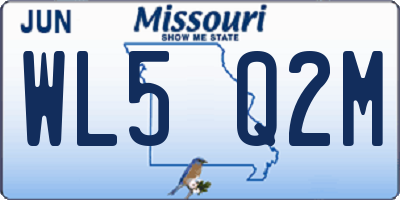 MO license plate WL5Q2M