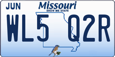 MO license plate WL5Q2R