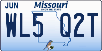 MO license plate WL5Q2T