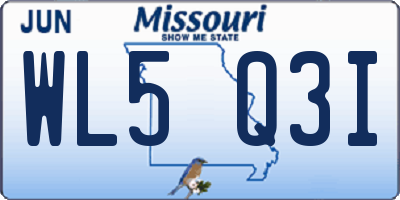 MO license plate WL5Q3I