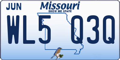 MO license plate WL5Q3Q