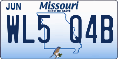 MO license plate WL5Q4B