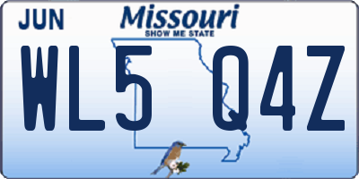 MO license plate WL5Q4Z