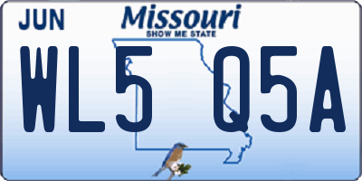 MO license plate WL5Q5A