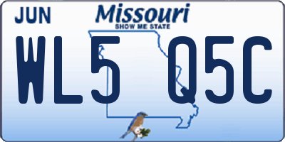 MO license plate WL5Q5C