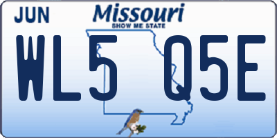 MO license plate WL5Q5E