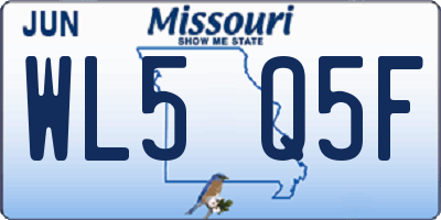 MO license plate WL5Q5F