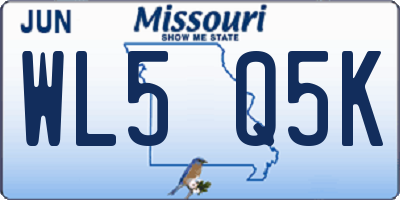 MO license plate WL5Q5K