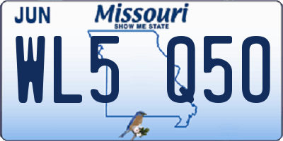MO license plate WL5Q5O
