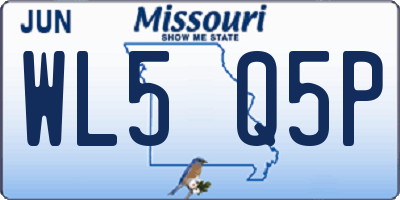 MO license plate WL5Q5P