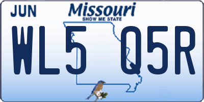 MO license plate WL5Q5R