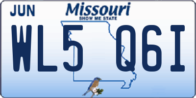 MO license plate WL5Q6I