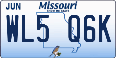MO license plate WL5Q6K