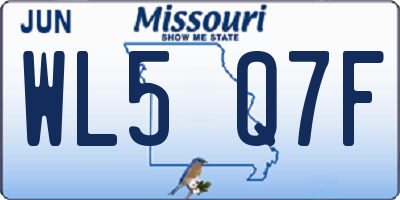 MO license plate WL5Q7F