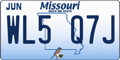MO license plate WL5Q7J