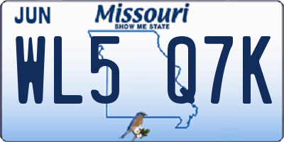 MO license plate WL5Q7K