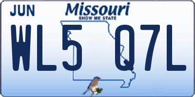 MO license plate WL5Q7L