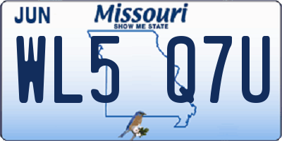 MO license plate WL5Q7U