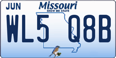 MO license plate WL5Q8B