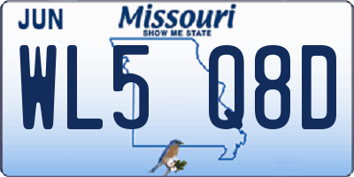 MO license plate WL5Q8D