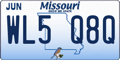 MO license plate WL5Q8Q