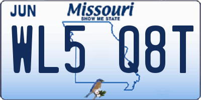 MO license plate WL5Q8T