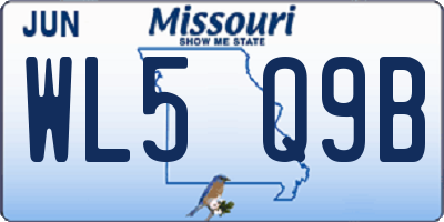 MO license plate WL5Q9B