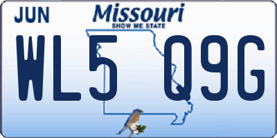 MO license plate WL5Q9G