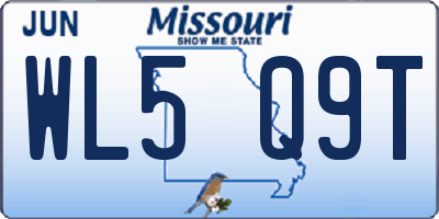 MO license plate WL5Q9T
