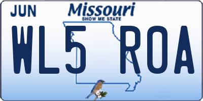 MO license plate WL5R0A