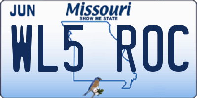 MO license plate WL5R0C