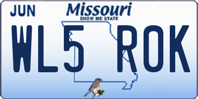 MO license plate WL5R0K