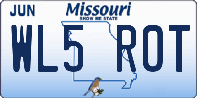 MO license plate WL5R0T
