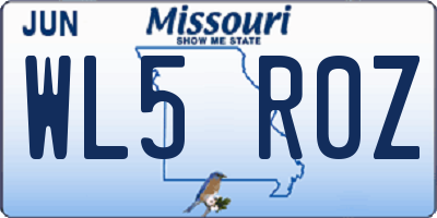 MO license plate WL5R0Z
