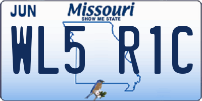 MO license plate WL5R1C