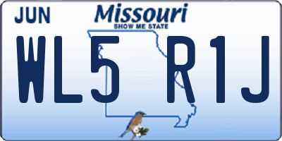 MO license plate WL5R1J