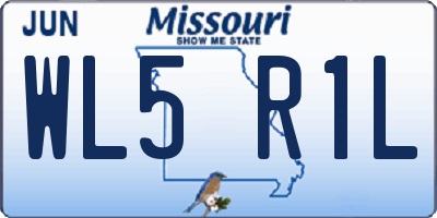 MO license plate WL5R1L