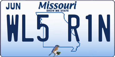MO license plate WL5R1N