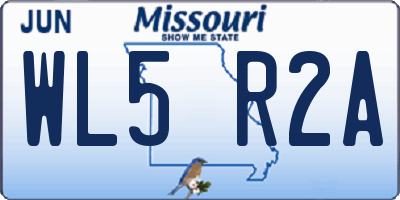 MO license plate WL5R2A